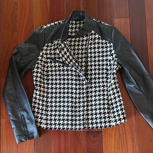Houndstooth Black and White Women's Jacket, M